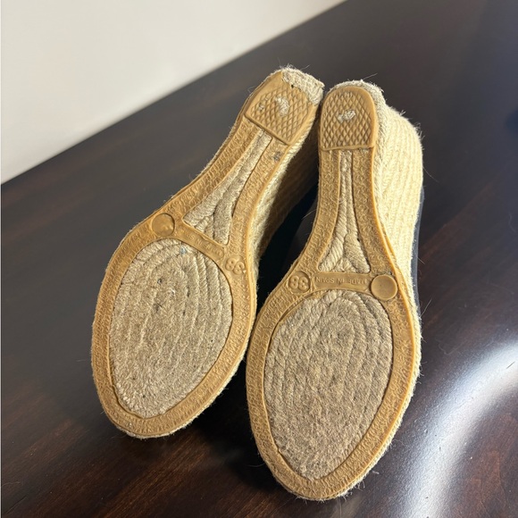 REED KRAKOFF Black Satin High-Cut Espadrille Wedges - Size 38 (US 7.5) - 4" Heel - Picture 6 of 7